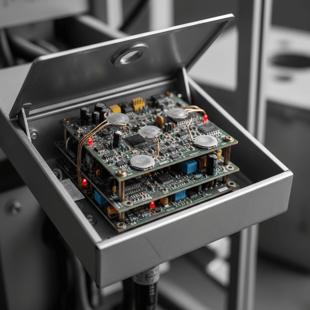 EV charger internal safety components close-up