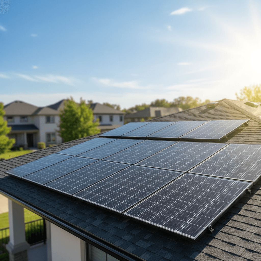 Solar panels on roof