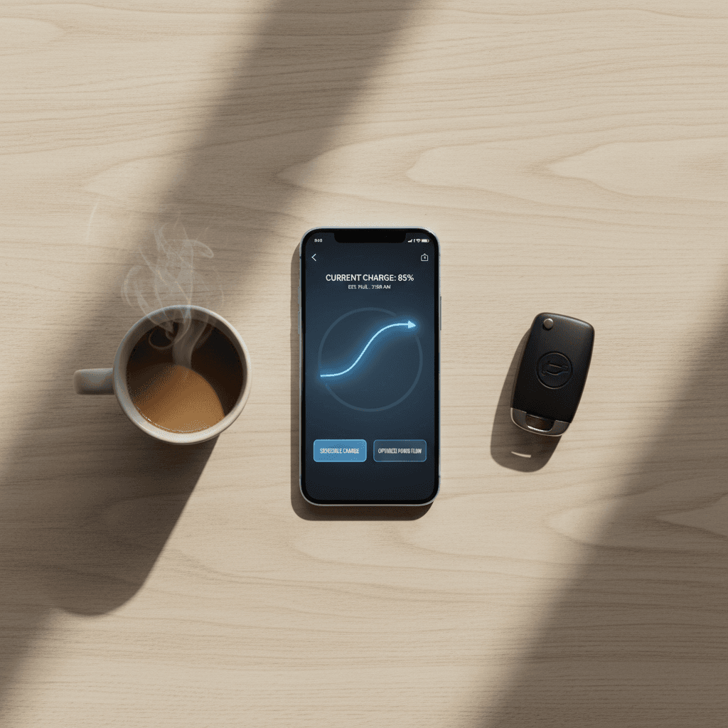 Smartphone app controlling EV charger