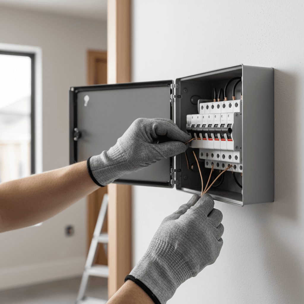 Electrical panel showing load distribution system